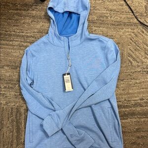 Tilley Blue Performance Hoodie Quarter Zip